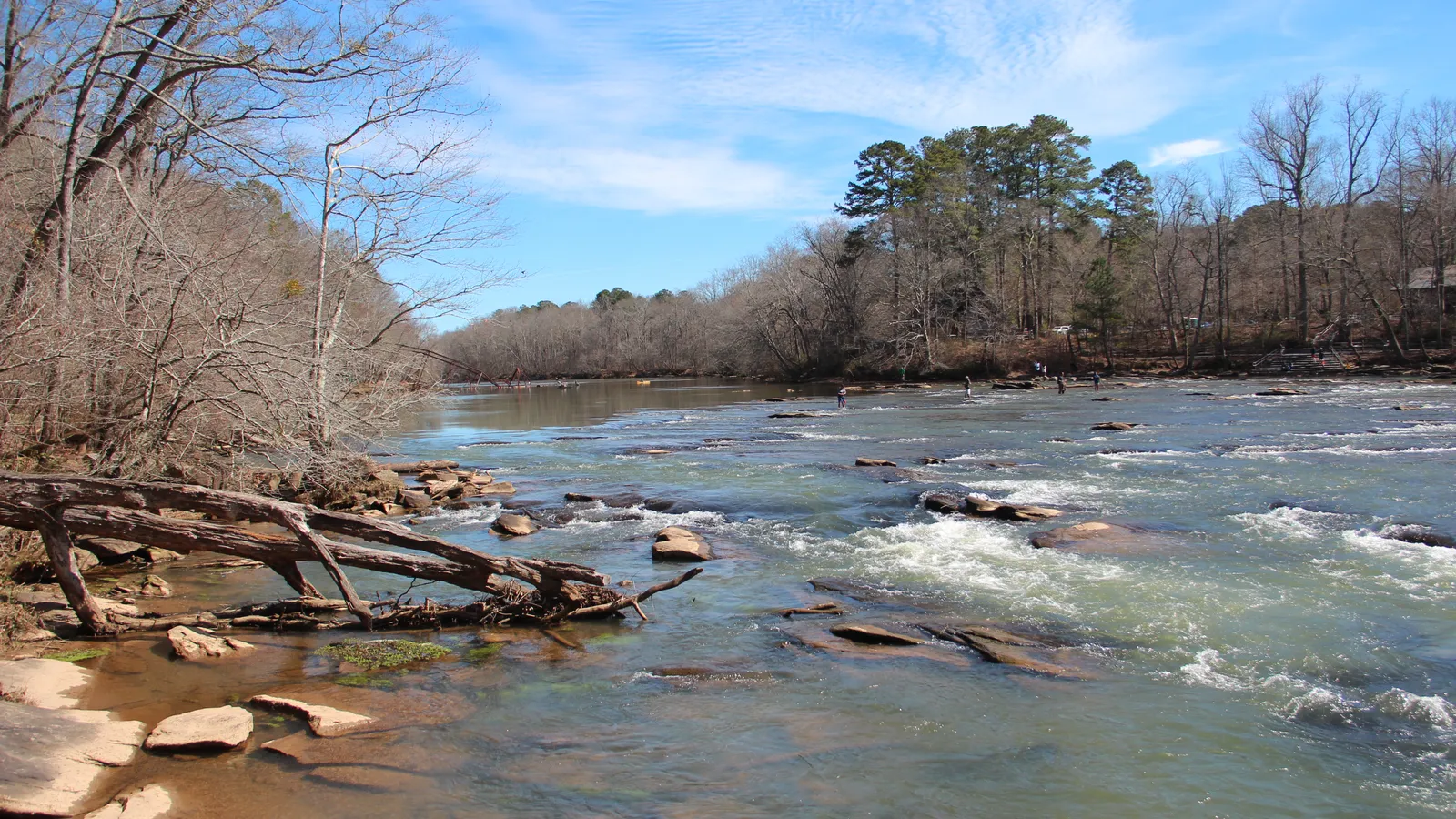 Rocky shoals on the Chattahoochee River at the Jones Bridge unit