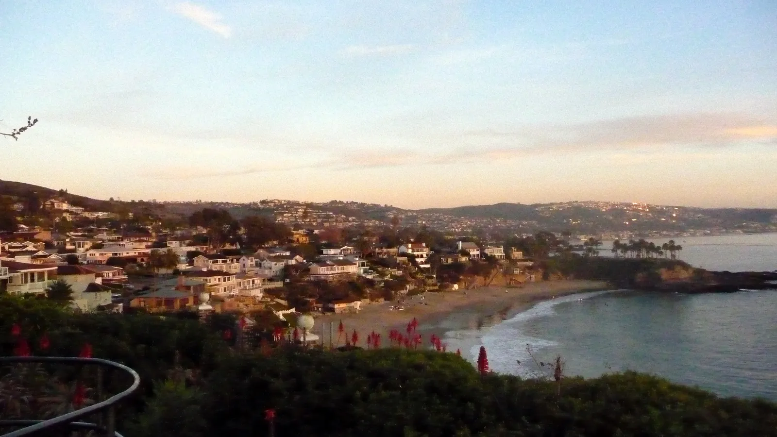 Crescent Bay at sunset, seen from the bluff above North Laguna