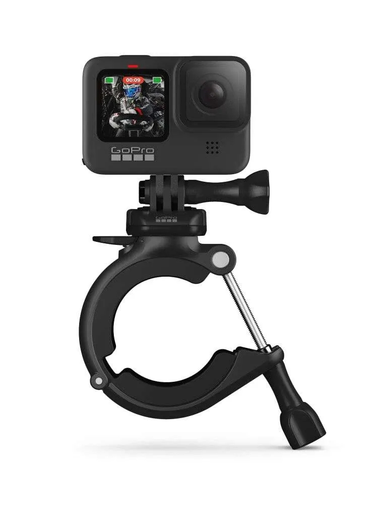 GoPro tube mount clamped to a pole
